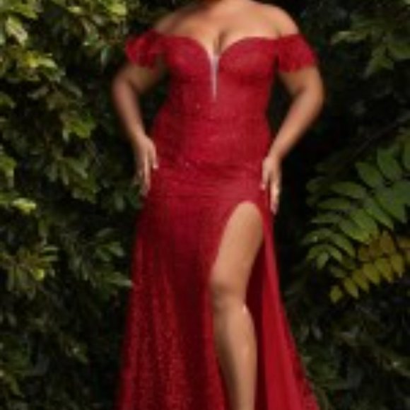 COPY - Black formal dress,red,royal,emerald,blush off the shoulder plus size dr… - Picture 8 of 10